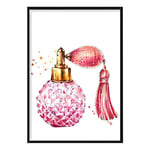 Artze Wall Art Crystal Atomiser Perfume Poster, 50 cm Width x 70 cm Height, Pink