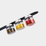 Silwy Magnetiska kryddburkar i glas Glasses for Delicacies Black & Classy, transparent, 125 ml, 3-pack + svart magnetremsa