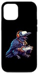 Coque pour iPhone 14 Pro Crow Bird Gamer Casque de jeu vidéo