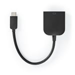 Nedis USB-C™ Adapter | USB 3.2 Gen 1 | USB-C™ Han | VGA Hun | 1920x1200 | 5 Gbps | 0.20 m | Runde | Nikkelplateret | PVC | Sort | Plastikpose