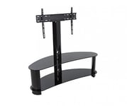 King Premium Upright Cantilever TV Stand with Bracket Black Glass Curved Shelves 120cm from 32" - 65" inch for HD Plasma LCD LED OLED Curved TVs