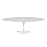 Knoll - Saarinen Oval Table - Matbord 244 x 137 cm Vitt underrede skiva i Vit laminat - Matbord