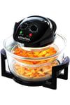 17L 2 in 1 Deluxe Black & Glass Air Fryer Deep Fat Free Frying Healthy Halogen Cooker + Accessories Included