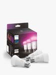 Philips Hue White & Colour Ambiance Wireless Lighting LED Colour Changing Light Bulb with Bluetooth, 6.5W E27, Pack of 3