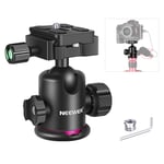 Neewer Ball Head Tripod Mount with Cold Shoe Mic/Light Mount, 360 Degree Rotating Panoramic Ball Head with 1/4 inch Quick Release Plate for Tripod, Monopod, DSLRs, Slider, Load up to 8 kilograms