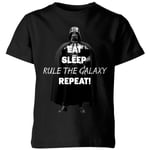 Star Wars Eat Sleep Rule The Galaxy Repeat Kids' T-Shirt - Black - 7-8 Years