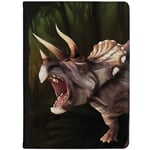 Azzumo Scary Jurassic Triceratops Dinosaur Faux Leather Case Cover/Folio for the Apple iPad 10.2 (2020) 8th Generation