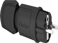 BALS Slagtålig kontakt schuko 16A 250V IP44, med Multi-Grip, polyamid. Färg svart