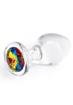Crystal Desire Rainbow Buttplug, Medium | Analplugg i glas