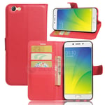 Oppo OPPO A77 (2017) PU Wallet Case Red