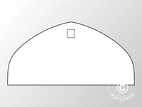 Ändvägg enkel för tälthall, rundbågehall Lagertält Förrådstält 15x7,42m, PVC, Vit