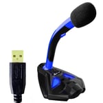 KLIM Voice Microphone à Pied USB pour Ordinateur - Micro de Bureau Professionnel - Microphone de Gamer PC PS4 - Nouvelle Version - Bleu
