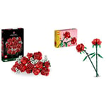 LEGO Icons Botanical Collection Le Bouquet de Roses, Fleurs Artificielles & Creator Les Roses, Set de Fleurs Artificielles pour Filles et Garçons Dès 8 Ans, Compatible avec Bouquet de Fleurs