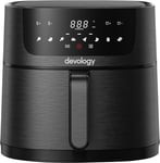 Devology Digital Family Size Air Fryer - 8L Non Stick Airfryer Free 50 Recipe Co