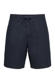 Barcelona Cotton / Linen Shorts Bottoms Shorts Chinos Shorts Blue Clean Cut Copenhagen