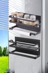 Kitchen Magnetic Storage Shelf Organiser with Paper Roll Cling File Holder