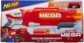 Nerf N-Strike Mega Double Breech Blaster, Kids Teens, Toys, Fun, Soft Darts, Red