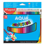 Maped Crayons de couleur aquarellables Color'Peps - boîte 24 + 1 pinceau offert