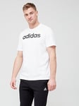 adidas Sportswear Essentials Single Shirt Linear Embroidered Logo T-Shirt - White, White, Size S, Men