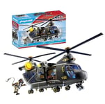 Playmobil 71149 City Action Tactical Police Twin-Prop Helicopter, highly detailed SWAT rescue helicopter with light and sound module, fun imaginative role-play, playset suitable for children ages 5+