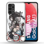 Cokitec Coque pour Samsung Galaxy A13 / A04S Manga Demon Slayer Blanc Multicolore