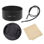 77MM Telephoto Metal Lens Hood Shade for Canon Nikon Sony Pentax Olympus Fuji Sumsung Leica Camera + 82MM Centre Pinch Lens Cap with Cleaning Cloth