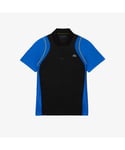 Lacoste Mens Tennis Recycled Polo Shirt in black blue Cotton - Size 2XL