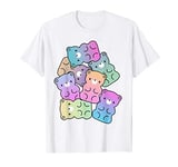 Cute Rainbow Gummy Bear Design Kawaii Aesthetic Teens T-Shirt