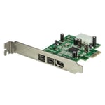 StarTech.com 3 Port 2b 1a 1394 PCI Express FireWire Card Adapter - 1394 FW PCIe 