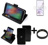 For Motorola Moto G13 protective case + Bumper black cover bag wallet flipstyle 