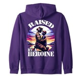 Raised by a Heroine Military Mom and Son Military Kids Zip Hoodie