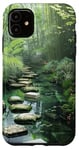Coque pour iPhone 11 Zen Garden Livres Nature Paisible Bambou Vert