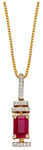 Elements Gold GP2252R 9ct Yellow Gold Diamond Ruby Art Deco Jewellery