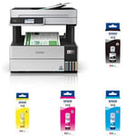 Epson EcoTank ET-5150 Print/Scan/Copy Wi-Fi, Cartridge Free Ink Tank Printer, Black with Additional Ink Bottle Set
