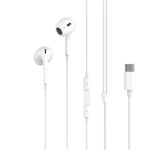 USB-C / TYP-C Kontakt In-Ear Hörlurar med Mikrofon Samsung /Andr Vit