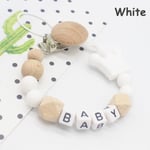 1pc Pacifier Chain Baby Teething Silicone Crown White