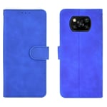 HAOTIAN Leather Case for Xiaomi Poco X3 NFC/Poco X3 Pro Case, Retro Style PU/TPU Wallet Folio Case, Collection Premium Folio Cover with [Card Slots] and [Kickstand] for Poco X3 NFC / X3 Pro. Blue