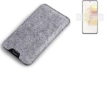 Felt case sleeve for Motorola Moto G73 5G grey protection pouch
