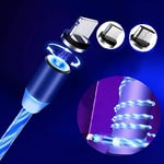 Cable USB Magnetique pour iPhone iPad Samsung Android, Couleur: Bleu
