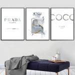 OCRTN Perfume Poster Print Nordic Posters And Prints Quotes Wall Art Print Canvas Painting Wall Pictures For Living Room Decoration/50x70cmx3Pcs-No Frame