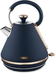 Pyramid Kettle 1.7L 3000W Blue & Rose Gold Tower Cavaletto Rapid Boil Filter