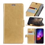 Flip Case for Alcatel U5 HD, Business Case with Card Slots, Leather Cover Wallet Case Kickstand Phone Cover Shockproof Case for Alcatel U5 HD (Golden)