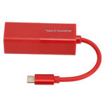 DC till USB C Adapter 65W PD DC till USB C Konverter DC Strömadapter 5.5X2.1mm Hona till USB C Hane Adapter Röd