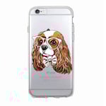 iPhone 12, 12 Pro & Max transparent skal hund med vita glasögon Transparent one size