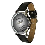 Your Watch Design, Unisex, Whatever I'm Late Anyway Watch with Grey Graduated Face. Analog Quartz Watch. Leather Strap
