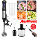 1000W Stainless Steel Portable Stick Hand Blender Mixer Food Processor 4 in1