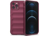 Hurtel Magic Shield Skal För Iphone 12 Pro Flexibelt Pansarskal Vinrött