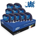 RINKLEE 10x Noir sur Transparent Ruban d'Étiquettes Plastique Compatible avec DYMO LetraTag LT-100H LT-100T LT-110T QX50 XR 2000 Plus