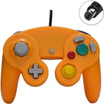 Orange - Manette De Jeu Filaire, Avec Vibration, Compatible Avec Nintendo Wii Gc Classic