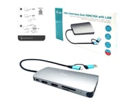 I-Tec Nano Dock - Dockningsstation - Usb 3.0 / Usb4 / Thunderbolt 4 - Vga, 2 X Hdmi - 1Gbe - 100 Watt - Europa